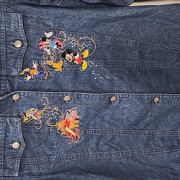 Disney Princesses Bradford Exchange Two-Sided Embroidered Denim Shirt Medium - Picture 6 of 16